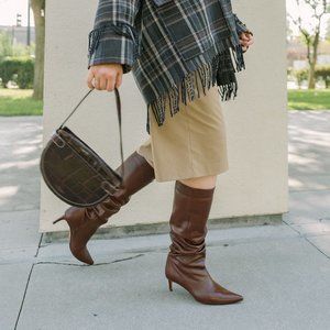 ZARA high Leather boots with